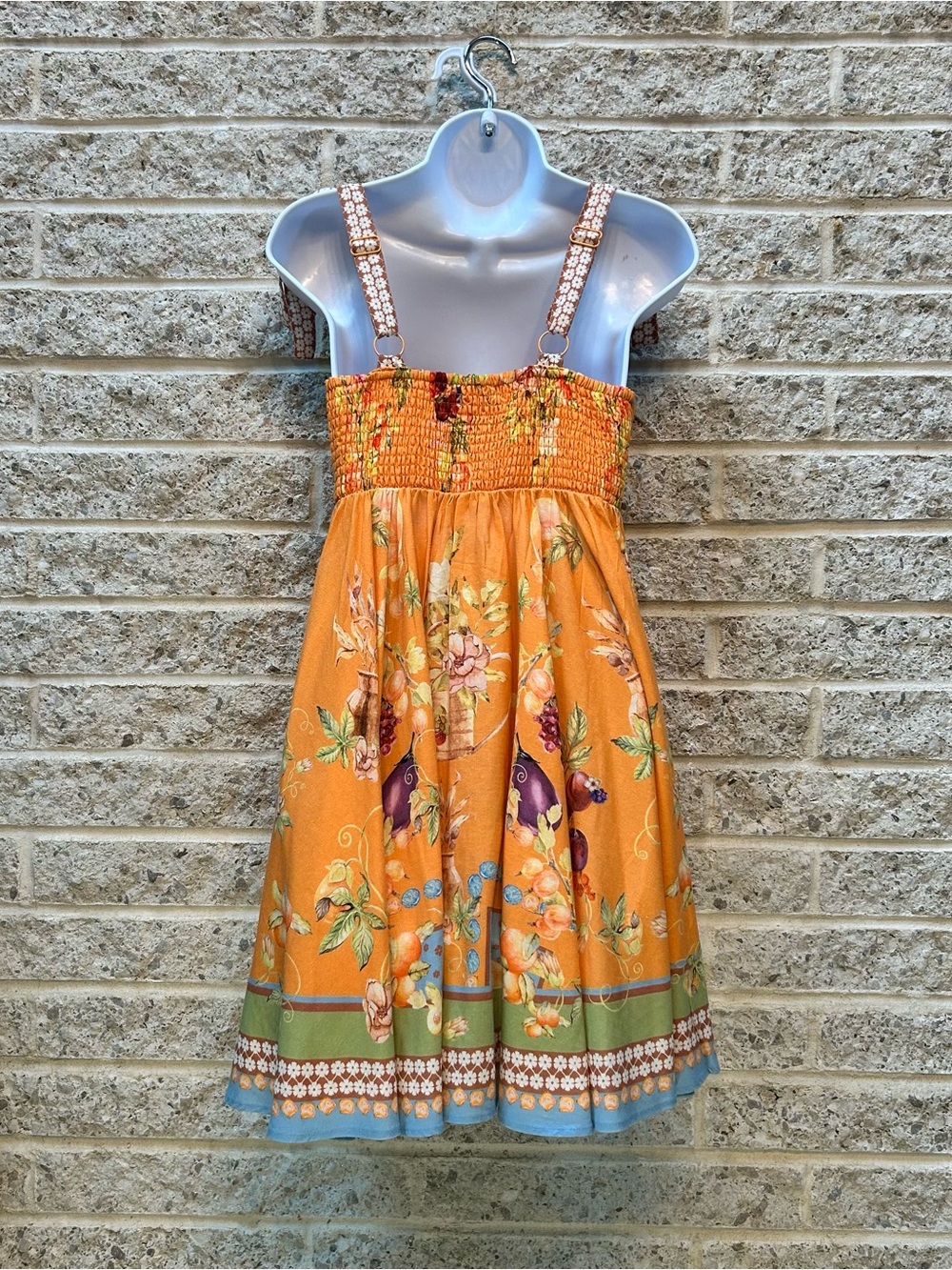 Caroline Constas Orange Floral & Fruit Tie-Shoulder Mini Dress - Picture 3 of 7